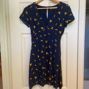 Navy Banana Print Dress🍌